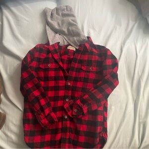 Boys Flannel Hoodie Jacket